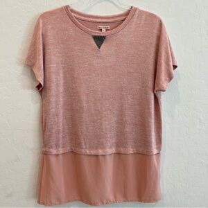 Juicy Couture Jersey Knit Layered Embellished Top Tunic in Barbie Pink